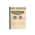 Livret d´entretien FARMALL H et HV