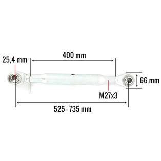 Barre de poussée catégorie 2/2, longueur : 525 mm