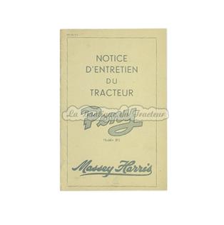 Notice d´entretien Massey Harris Pony 812